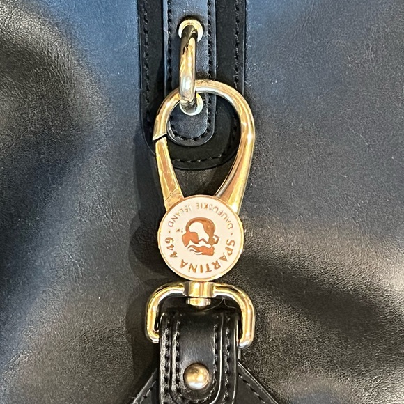 Spartina 449 Black Leather Bucket Bag EUC - Picture 3 of 15